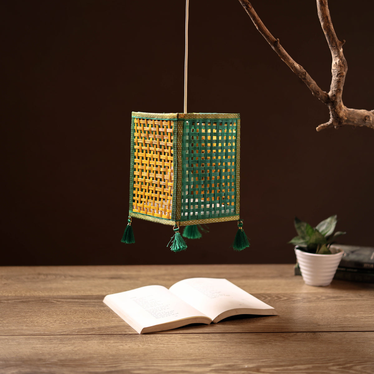 Greenkraft Handcrafted Bamboo Lantern for Home Decor 06