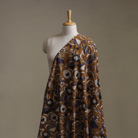 Brown - Kalamkari Printed Cotton Fabric 15