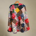 Multicolor - wrap around patchwork cotton skirt 36