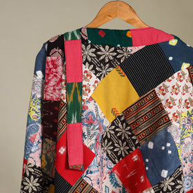 Multicolor - wrap around patchwork cotton skirt 36