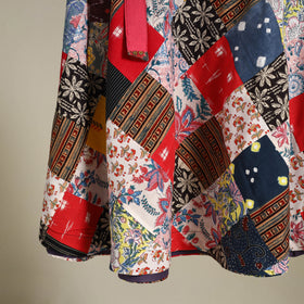 Multicolor - wrap around patchwork cotton skirt 36