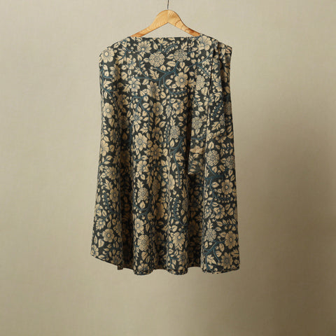 Grey - kalamkari cotton wrap around skirt 02 - handcrafted