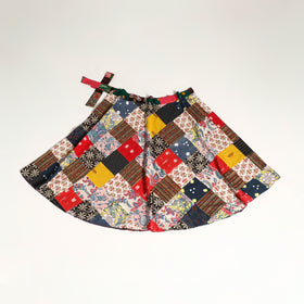 Multicolor - wrap around patchwork cotton skirt 36