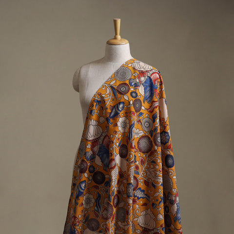 Yellow - Kalamkari Printed Cotton Fabric 06