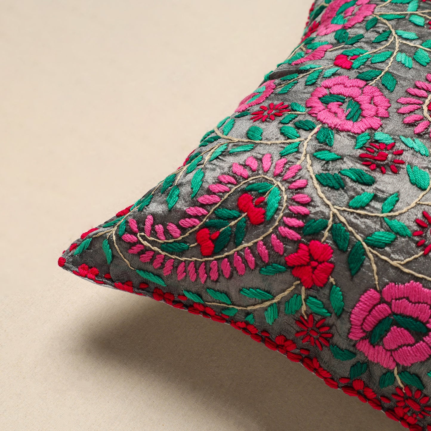 Chinon Phulkari Embroidered Cushion Cover 61