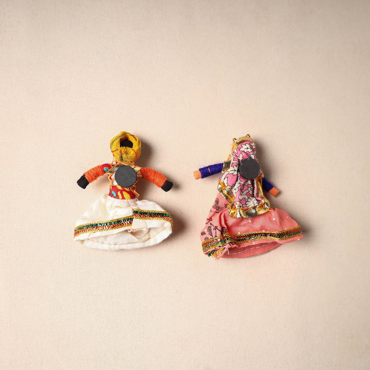 Rajasthani Puppet Couple Handmade Magnet (Set of 2) 49