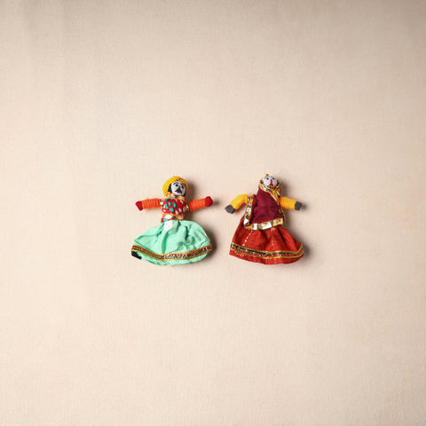 Rajasthani Puppet Couple Handmade Magnet (Set of 2) 50