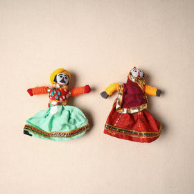 Rajasthani Puppet Couple Handmade Magnet (Set of 2) 50