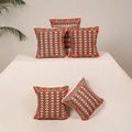 Red - kutch aari hand embroidery cushion cover (set of 5)