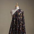 Black - Kalamkari Printed Cotton Fabric 08