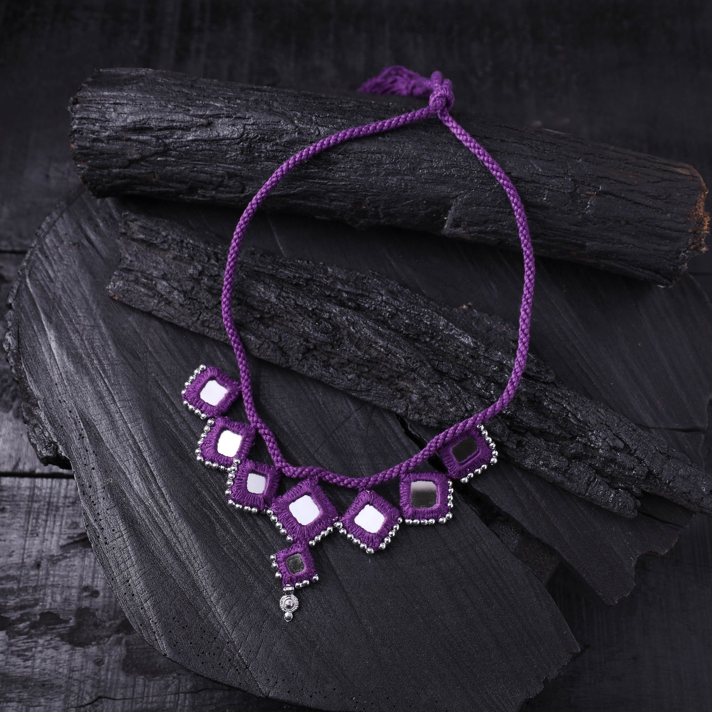 Lambani Thread & Mirror Work Necklace 01