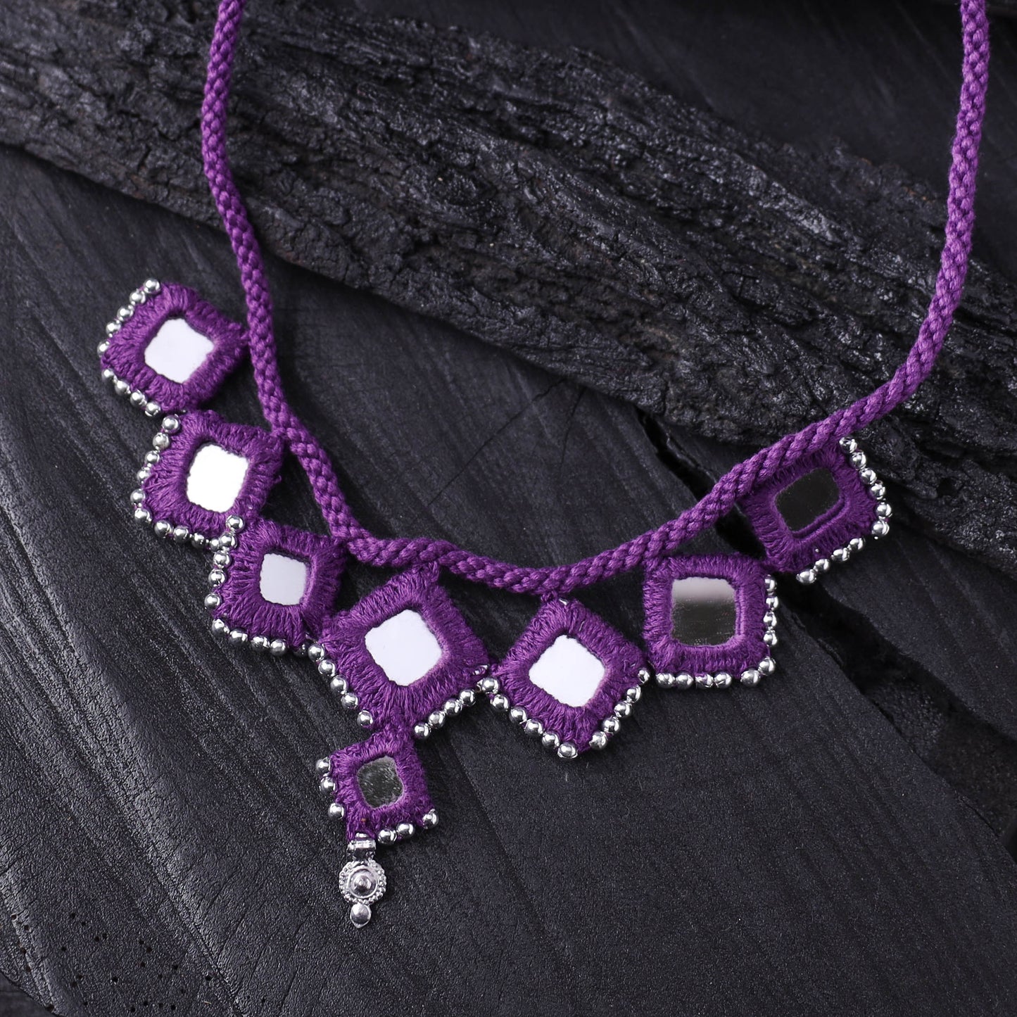 Lambani Thread & Mirror Work Necklace 01