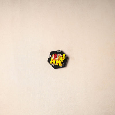 Multicolor - Handmade Fabart Wooden Magnet 52