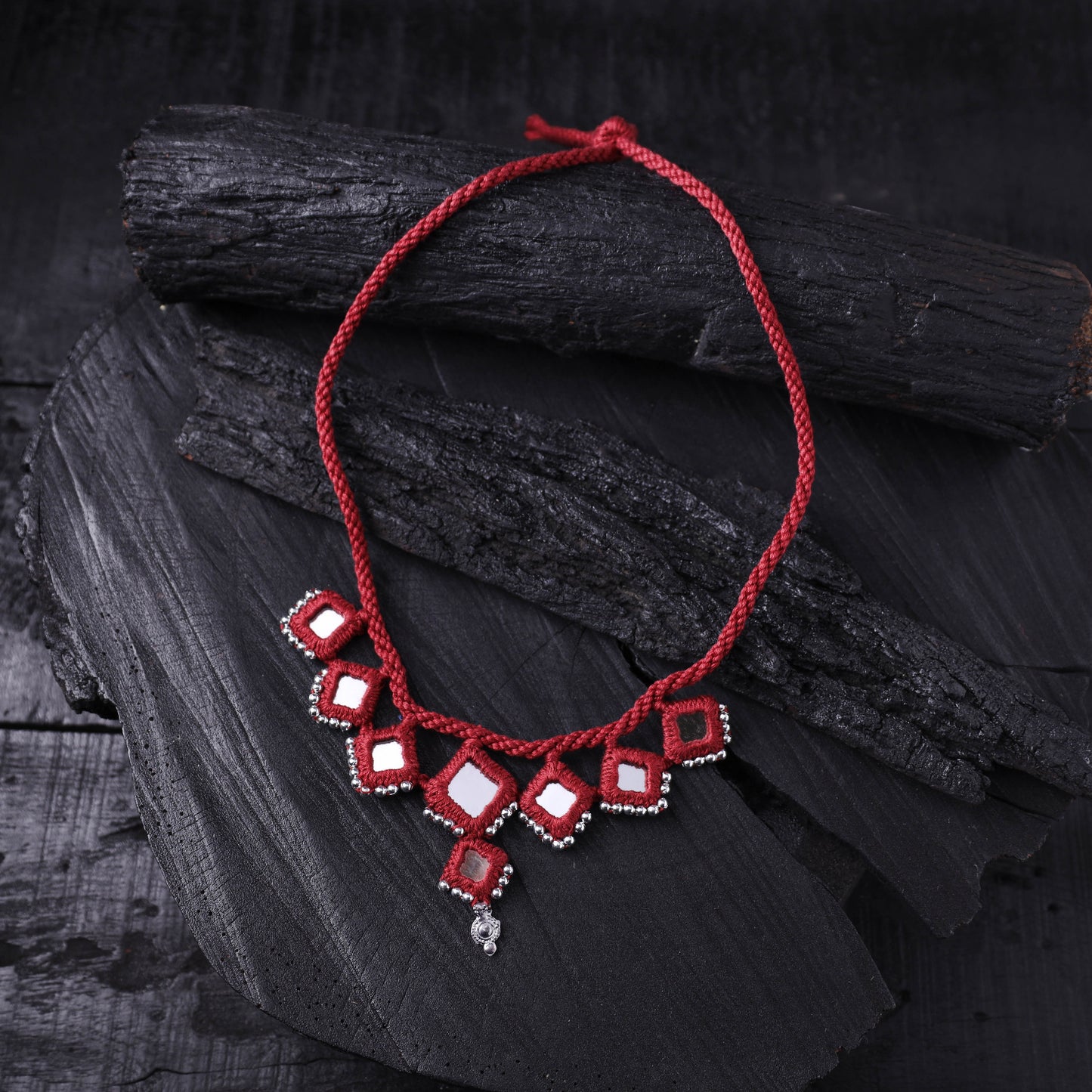 Lambani Thread & Mirror Work Necklace 02