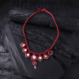 Lambani Thread & Mirror Work Necklace 02