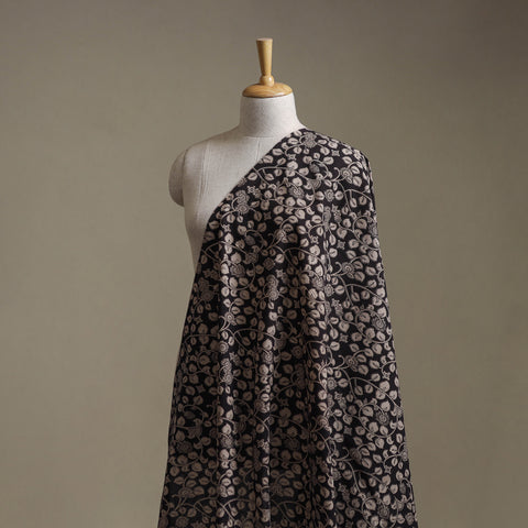 Black - Kalamkari Printed Cotton Fabric 10