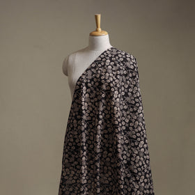 Black - Kalamkari Printed Cotton Fabric 10