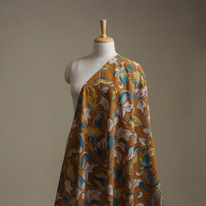 Yellow - kalamkari printed cotton fabric 12 - handcrafted
