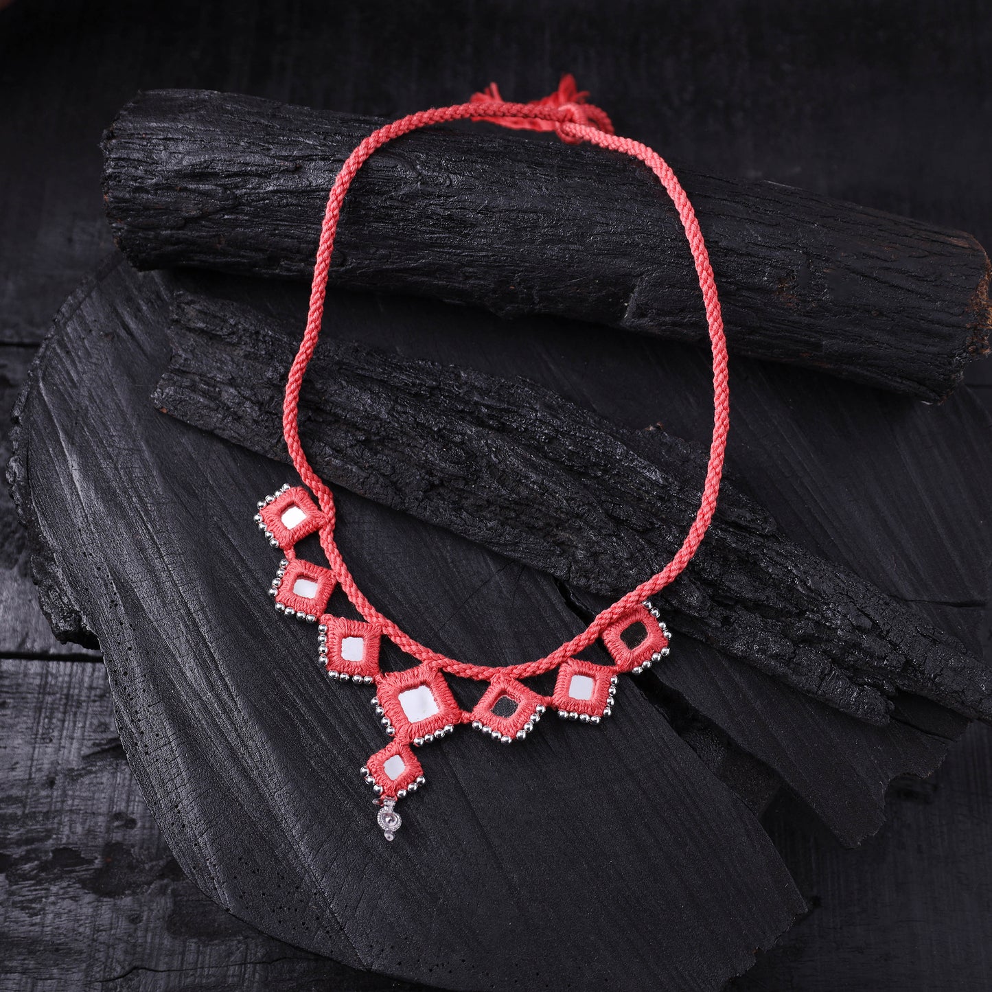 Lambani Thread & Mirror Work Necklace 07