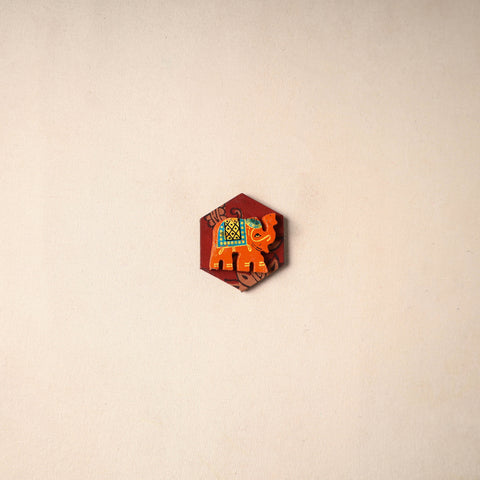 Multicolor - Handmade Fabart Wooden Magnet 56