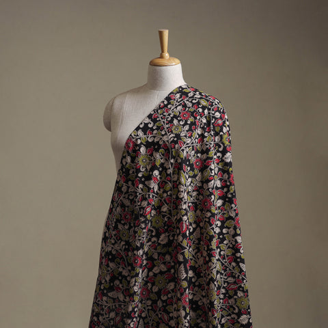 Black - Kalamkari Printed Cotton Fabric 13