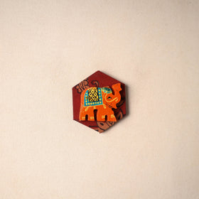 Multicolor - Handmade Fabart Wooden Magnet 56