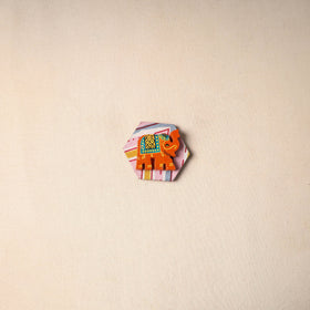 Multicolor - Handmade Fabart Wooden Magnet 57