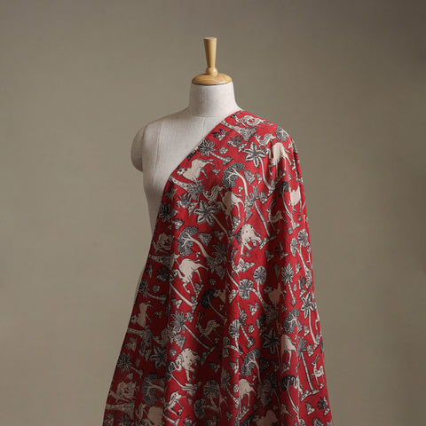 Red - Kalamkari Printed Cotton Fabric 16