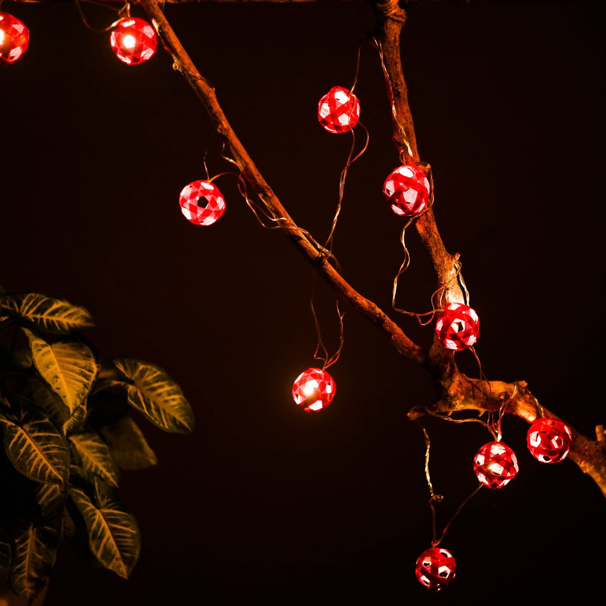 Greenkraft Full Moon Handcrafted Bamboo String Light (3M) 25