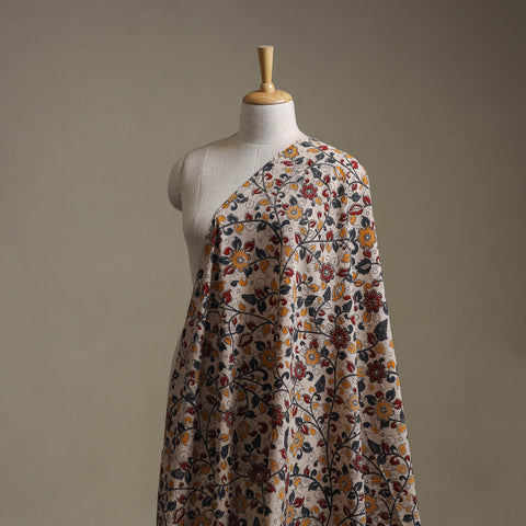 Beige - Kalamkari Printed Cotton Fabric 17