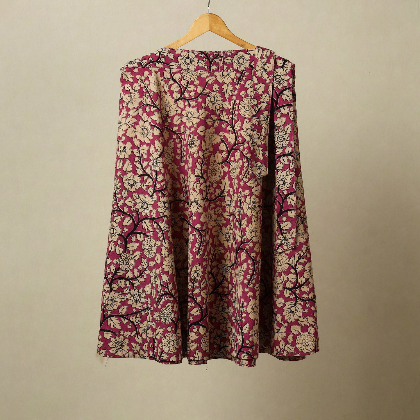 Pink - kalamkari cotton wrap around skirt 16 - handcrafted