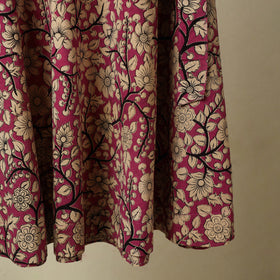 Pink - kalamkari cotton wrap around skirt 16 - handcrafted
