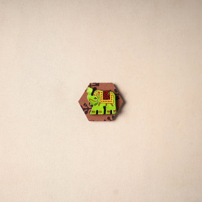 Multicolor - Handmade Fabart Wooden Magnet 62