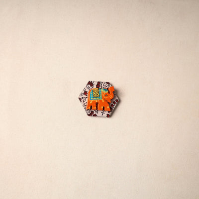 Multicolor - Handmade Fabart Wooden Magnet 63