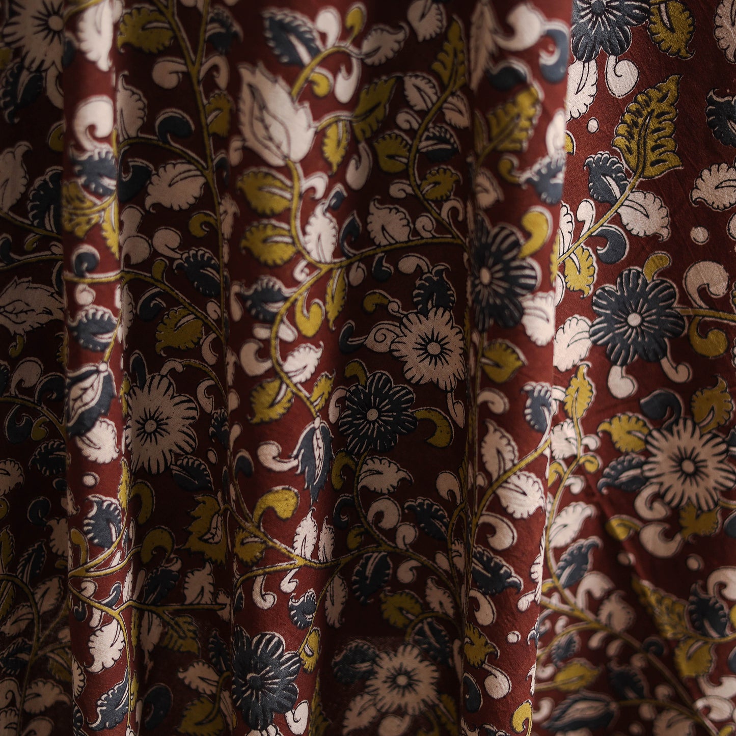 Maroon - Kalamkari Printed Cotton Fabric 19