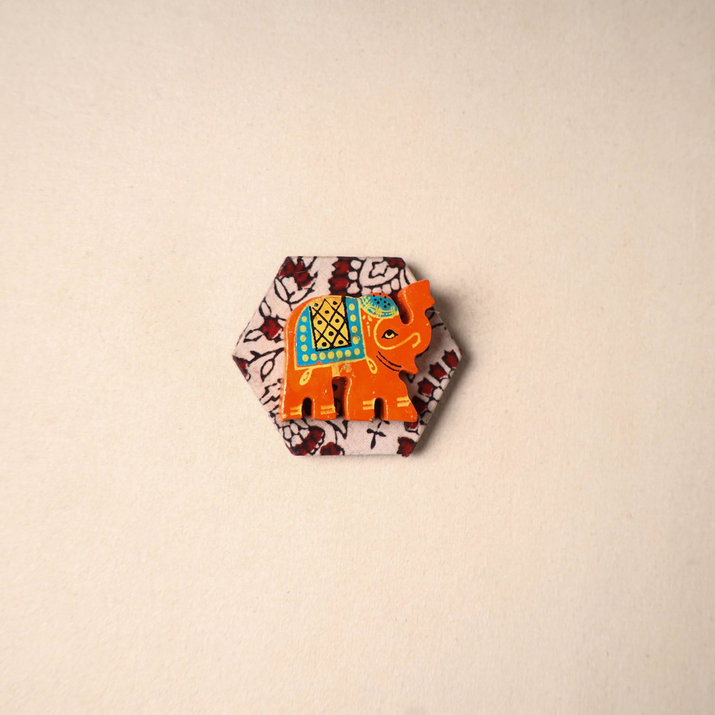 Multicolor - Handmade Fabart Wooden Magnet 63