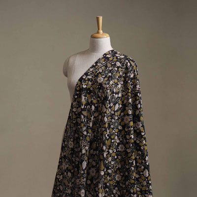 Black - Kalamkari Printed Cotton Fabric 20