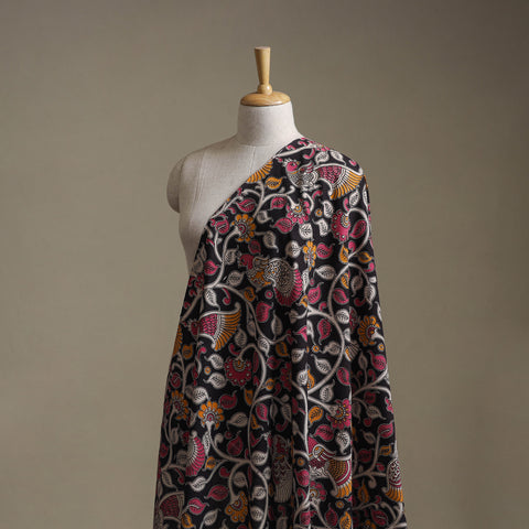 Black - Kalamkari Printed Cotton Fabric 22