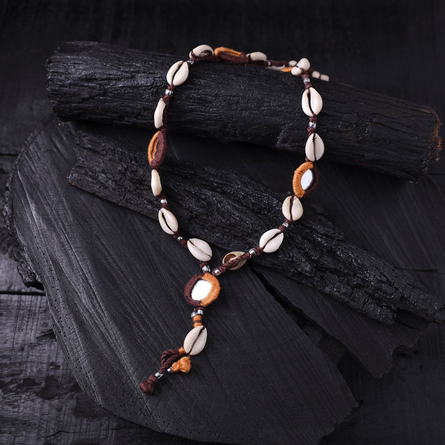 Lambani Thread, Mirror & Seashell Work Necklace 22