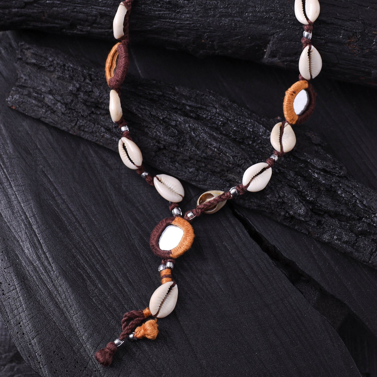 Lambani Thread, Mirror & Seashell Work Necklace 22