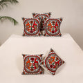Red - kutch aari hand embroidery cushion cover (set of 5)