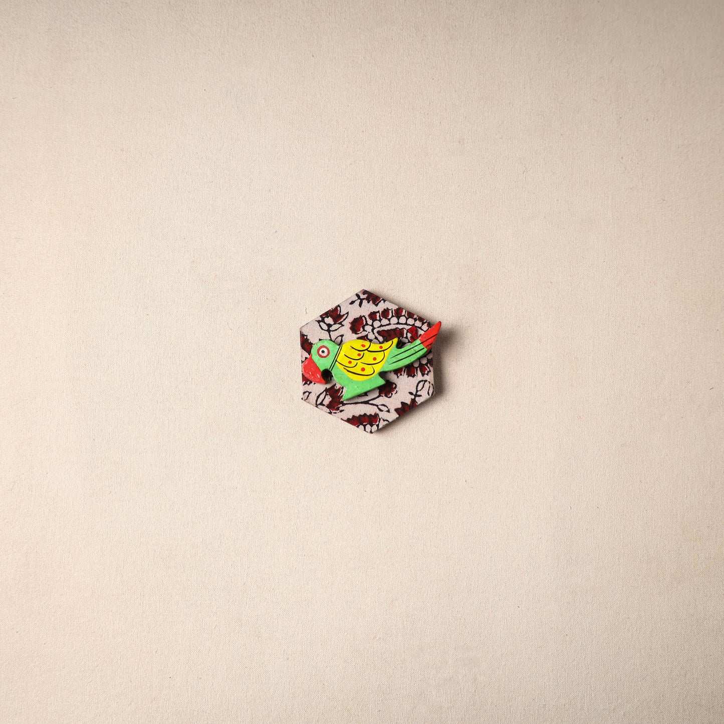 Multicolor - Handmade Fabart Wooden Magnet 73