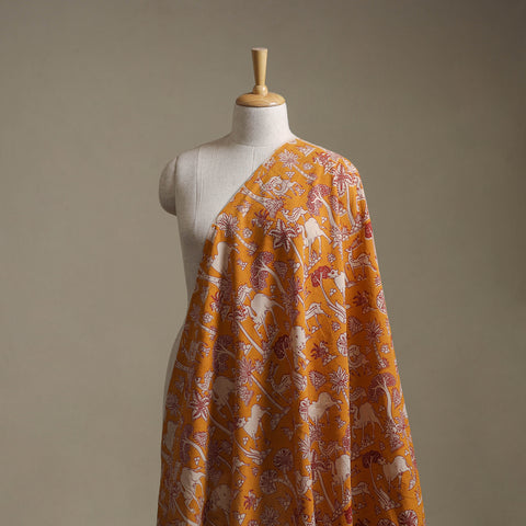 Yellow - Kalamkari Printed Cotton Fabric 30