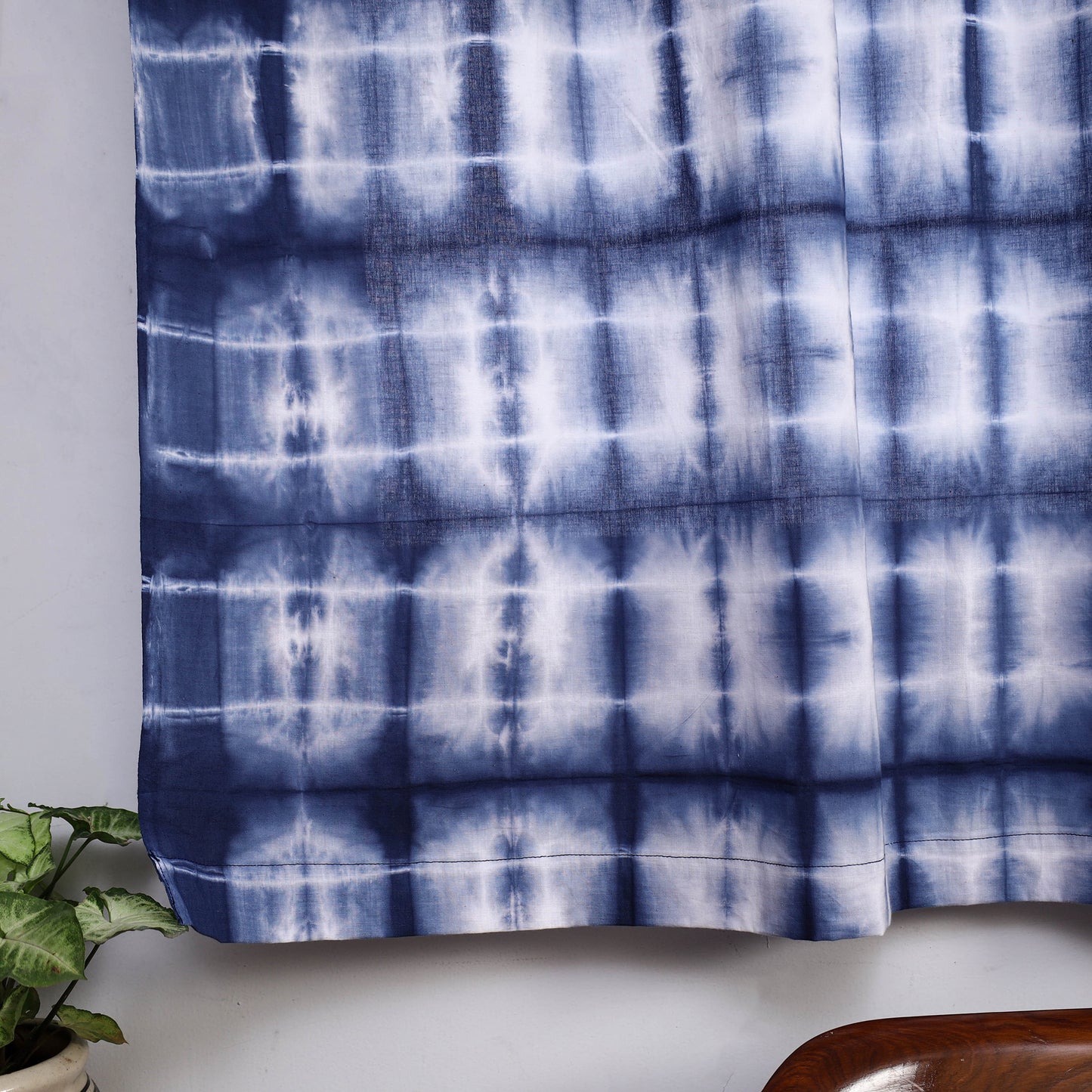 Blue - Tie & Dye Cotton Shibori Curtain for Window (Set of 2) 22