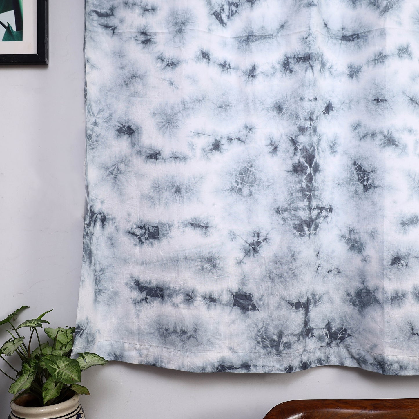 Grey - Tie & Dye Cotton Shibori Curtain for Window (Set of 2) 23