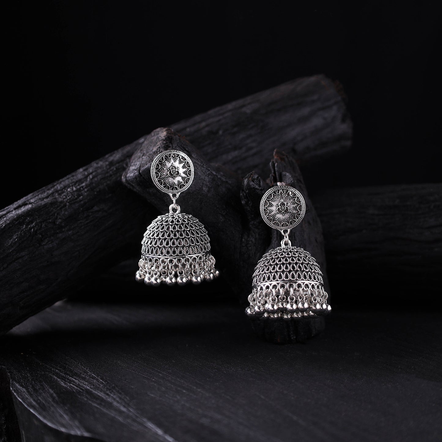 Shreya German Silver Jhumka Earrings 03