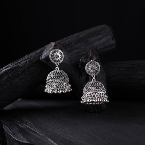 Shreya German Silver Jhumka Earrings 03