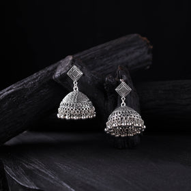 Ishani German Silver Jhumka Earrings 02