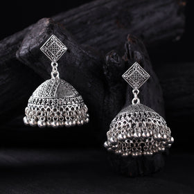 Ishani German Silver Jhumka Earrings 02