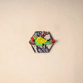 Multicolor - Handmade Fabart Wooden Magnet 76